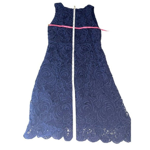 Alice + Olivia Ingrid A-Line Dress in Navy Blue Size 2 - Picture 7 of 12
